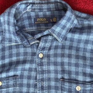 Polo by Ralph Lauren Mens XL Navy Plaid Men's Shirt